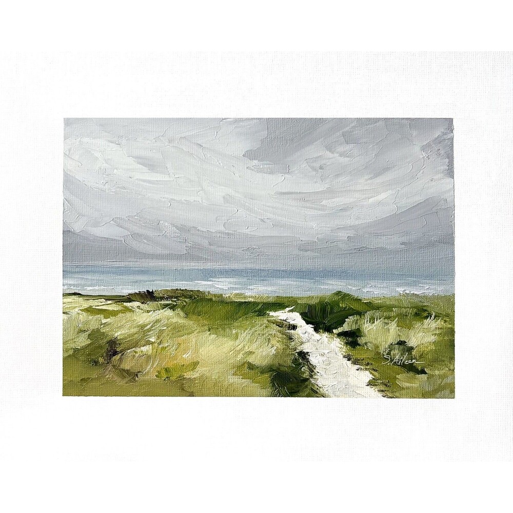 8x10 Original Oil Landscape Painting Moody Seascape Impressionist Coastal Signed